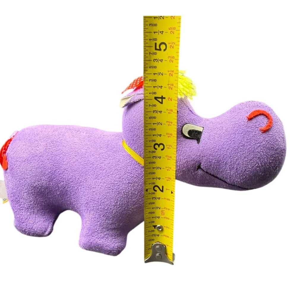 Dakin Dream Pets‎ Vintage Henrien Hippo Purple Red Bows Small Stuffed Animal